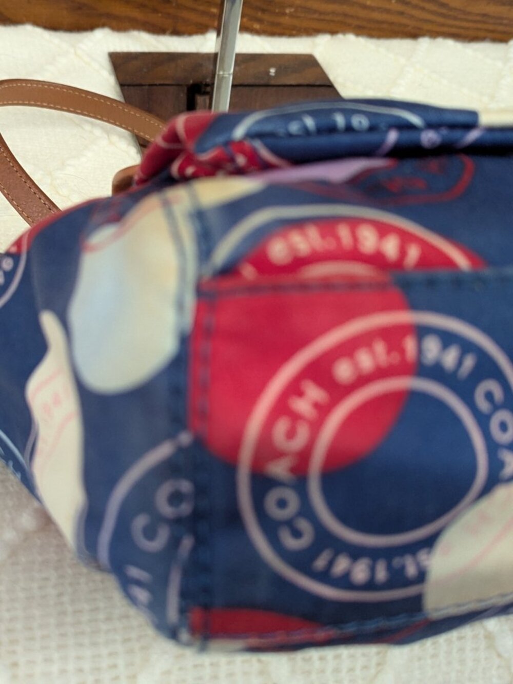 Coach Polka Dot Leah Small Tote - Picture 8 of 13